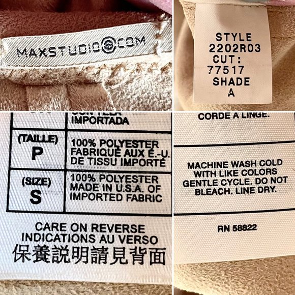 Max Studio Golden Yellow Drawstring Womens Pants Sz S Microfiber Faux Suede - Picture 4 of 12